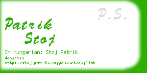 patrik stoj business card